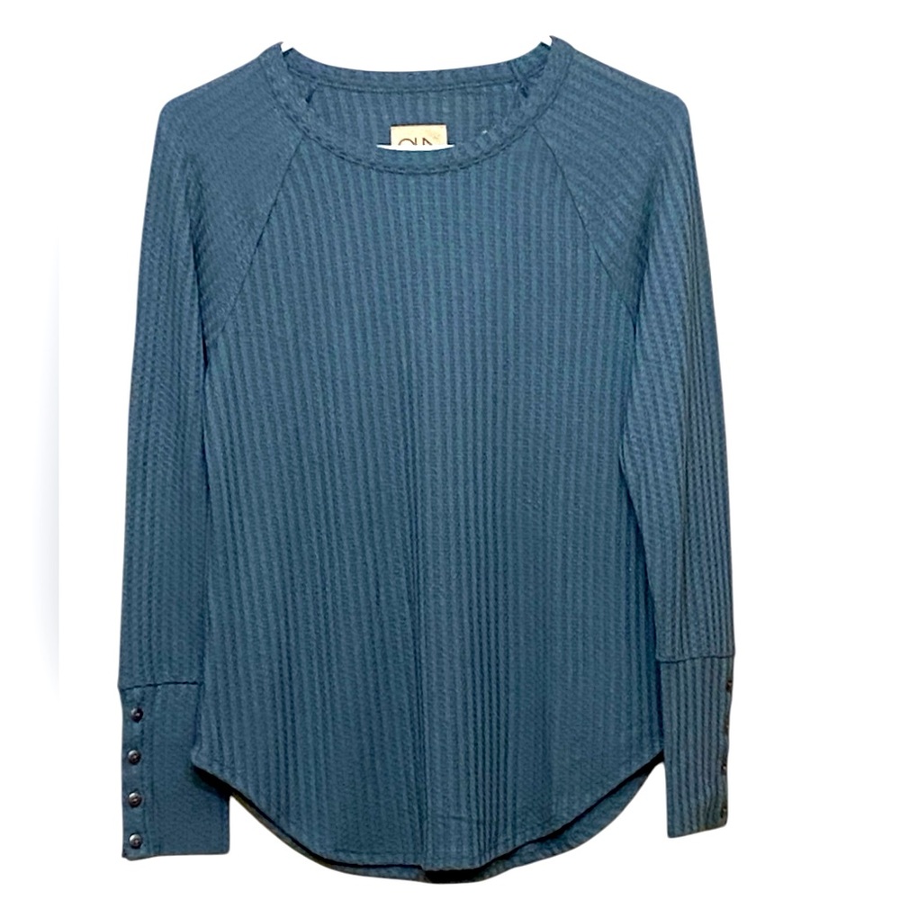NWT Chaser dark teal thermal long sleeved thermal top. cuffs with button Size S